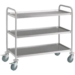 Serving trolley, 3 tiers  stainless steel , H=94, L=89, B=59 cm  silver.