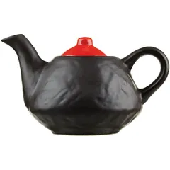 Чайник фактурный «Кармин» керамика 0,6л ,H=11,L=13см красный,черный
