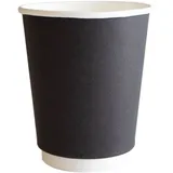 Стакан для горячих напитков одноразовый двухслойный[20шт] картон 250мл D=80,H=92мм черный