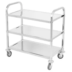 Тележка сервировочная 3 яруса сталь нерж. ,H=95,L=95,B=50см металлич.
