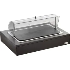 Станция буфетная для сыра с крышкой + доска поликарбонат,дерево ,H=30,L=64,B=46см венге