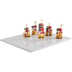 Поднос фуршетный «Зеро» прямоугольный на нескользящих ножках пластик ,L=32,5,B=17,6см белый