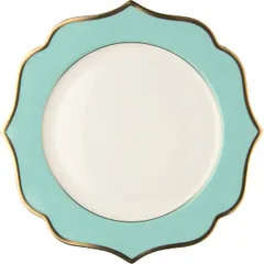 Тарелка «Ионика» подстановочная фарфор D=30,5см белый,бирюз.