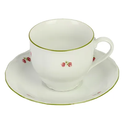 Блюдце «Верона Q0046» фарфор D=15см белый,зелен., изображение 3