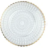 Тарелка пирожковая «Гелиос» стекло D=16см прозр.,золотой