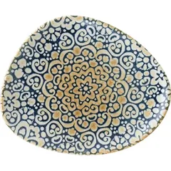 Plate “Alhambra” asymmetrical  porcelain , L=19cm  blue, white