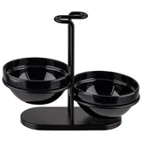 Салатник на подставке набор[2шт] пластик,сталь нерж. 250мл ,H=19,L=23,5,B=12,5см черный