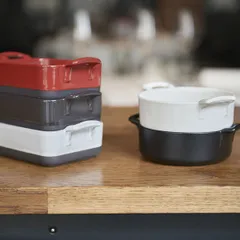 Емкость для запекания «Эклипс» керамика 330мл ,H=45,L=120,B=100мм красный,черный, изображение 2