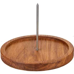 Подставка для рульки дуб D=230,H=25мм тем.корич.