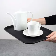 Поднос «Проотель» прорезиненный прямоугольный пластик ,L=41,B=30,5см черный, изображение 4