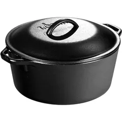 Pan with lid cast iron 4.7l D=26.5,H=16,B=32.5cm black