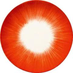 Тарелка «Де» №5 фарфор D=17,5см кремов.,красный