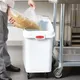 Контейнер для сыпучих продуктов на колесах полипроп. 97,5л ,H=71,L=75,B=39,5см белый, изображение 2