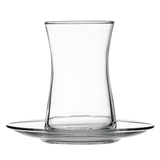 Стакан для чая с блюдцем стекло 165мл ,H=95мм прозр.