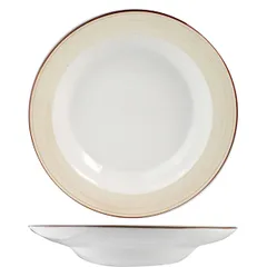 Deep plate “Chino”  porcelain  310 ml  D=215, H=25mm  white, beige.