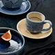 Чашка кофейная «Аврора Революшн Блюстоун» блюдце 03024459 фарфор 85мл D=65мм бежев.,синий, изображение 3