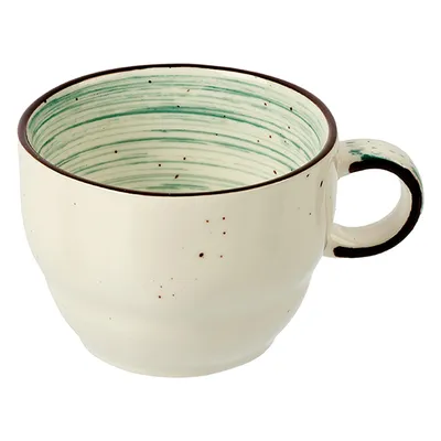 Чашка чайная «Пастораль» фарфор 190мл D=85/55,H=55мм зелен., Цвет: Зеленый