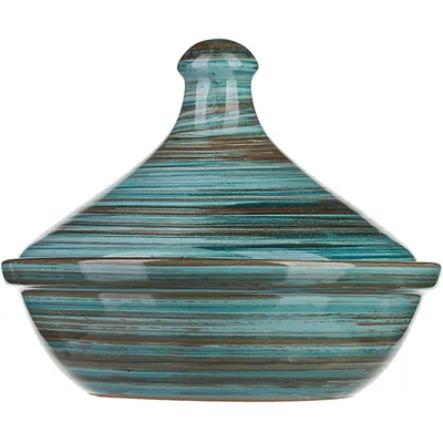 Тажин с  крышкой «Скандинавия» керамика 0,5л D=18,H=15см голуб., изображение 2