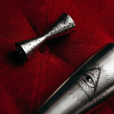 Джиггер «Афродит Алкеми» 30/45 мл с рисунком сталь нерж. D=5,H=12см серебрист., изображение 5