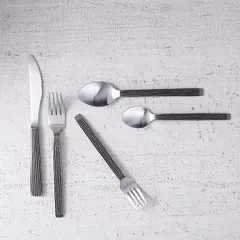 Вилка десертная «Дистрест» сталь нерж. ,L=17,8см черный,металлич., изображение 2