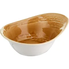 Salad bowl “Scape ocher”  porcelain  420 ml , H=8, L=18, B=14 cm  beige.