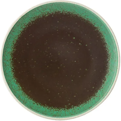 Тарелка «Фисташка» мелкая фарфор D=255,H=20мм коричнев.,зелен.