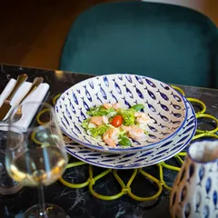 Тарелка глубокая «Талассиос» керамика 1,1л D=26,H=5см бежев.,синий, изображение 2