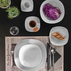 Тарелка «Сквэа» мелкая фарфор ,H=2,L=27,B=27см белый, изображение 2