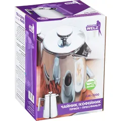 Френч-пресс сталь нерж. 1л металлич., изображение 2