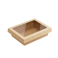 Контейнер бумажный OneClick картон 1л ,H=55,L=150,B=200мм св.корич., изображение 4