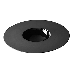 Тарелка с широким краем фарфор D=30,3см черный