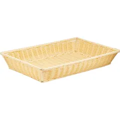 Wicker basket  polyrottan , H=85, L=530, B=325mm  beige.