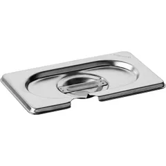 Крышка для гастроемкости GN 1/9 с вырезом для ложки сталь нерж. ,H=3,L=18,B=11см металлич., изображение 2