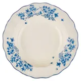 Тарелка глубокая «Фиори» фарфор 400мл D=22см слон.кость,синий