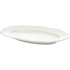 Блюдо «Афродита» овальное фарфор ,H=2,L=33,B=23см белый,золотой, изображение 2