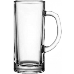 Beer mug glass 390ml ,H=16.2,L=11cm clear.