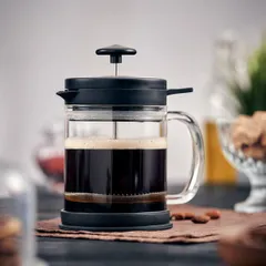 Френч-пресс «Изи» с клапаном стекло борос.,пластик 0,6л D=10,5,H=17,B=13см прозр.,черный, изображение 4