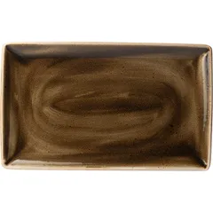 Блюдо «Крафт Браун» прямоугольное фарфор ,H=24,L=270,B=168мм коричнев.