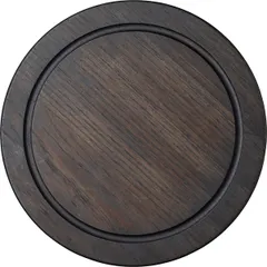 Round serving board with recess  oak  D=25, H=1cm  dark wood