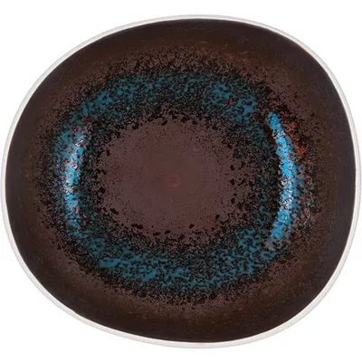 Тарелка глубокая «Эстиа» фарфор ,H=50,L=190,B=175мм синий,коричнев.