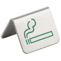 Табличка «Можно курить»[2шт] металл 100мл ,H=37,L=50,B=50мм металлич.,зелен.