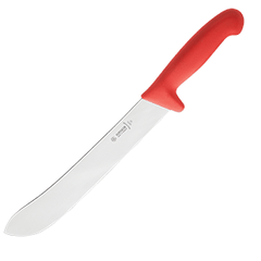 Knife for slicing meat  stainless steel, plastic , L=480/295, B=38mm  red, metal.