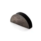 Салфетница «Такт» полукруглая, с чеканкой и патиной мельхиор ,H=8,L=15см серебрист.