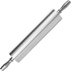 Rolling pin with rotating handles aluminum D=9,L=38cm
