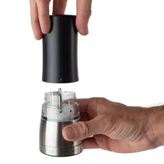 Мельница для соли «Даман» электрическая акрил,сталь нерж. ,H=16см черный,металлич., изображение 3