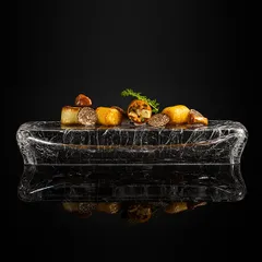 Тарелка «Студия Ро» для презентаций стекло ,H=33,L=210,B=64мм прозр., изображение 4