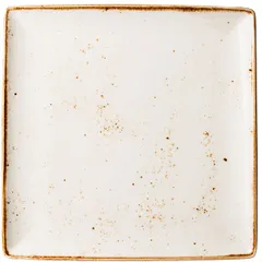 Dish "Kraft White" square  porcelain , H=18, L=270, B=270mm  white, brown.