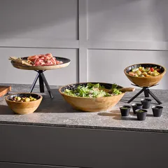 Салатник «Манго» дерево 0,8л D=200,H=75мм черный,коричнев., изображение 2