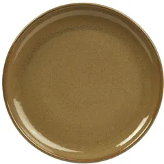 Plate “Terra Brown” small  ceramics  D=24cm  brown, green.