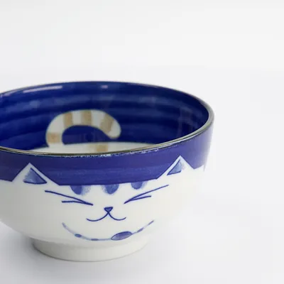 Салатник «Кэт Нэко» фарфор 0,8л D=157,H=85мм голуб.,белый, изображение 4